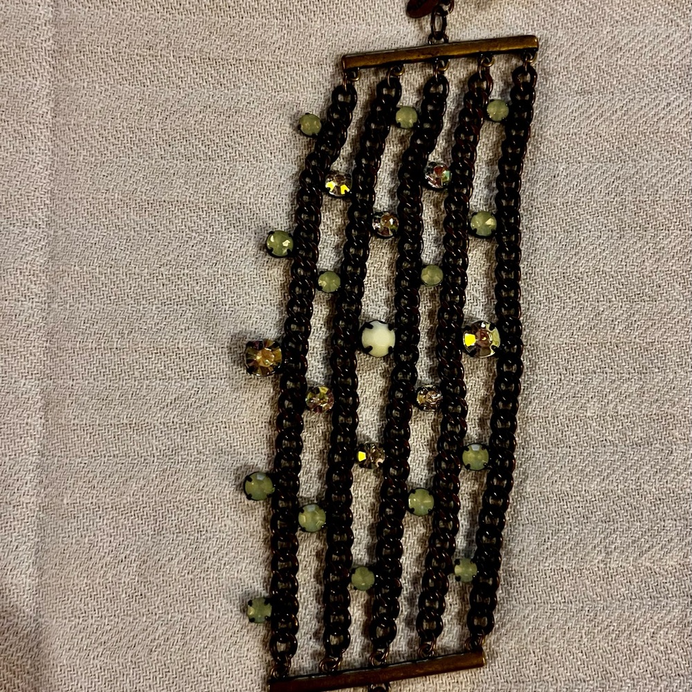 Elegant Gold and Green Bracelet